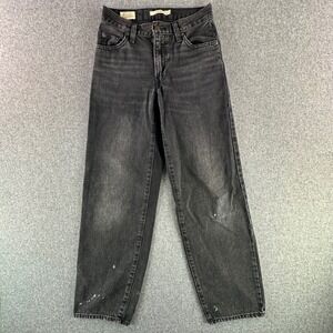 Levi's Jeans Women 23 Baggy Dad Black High Rise Wide Leg A3494-0054 Good
